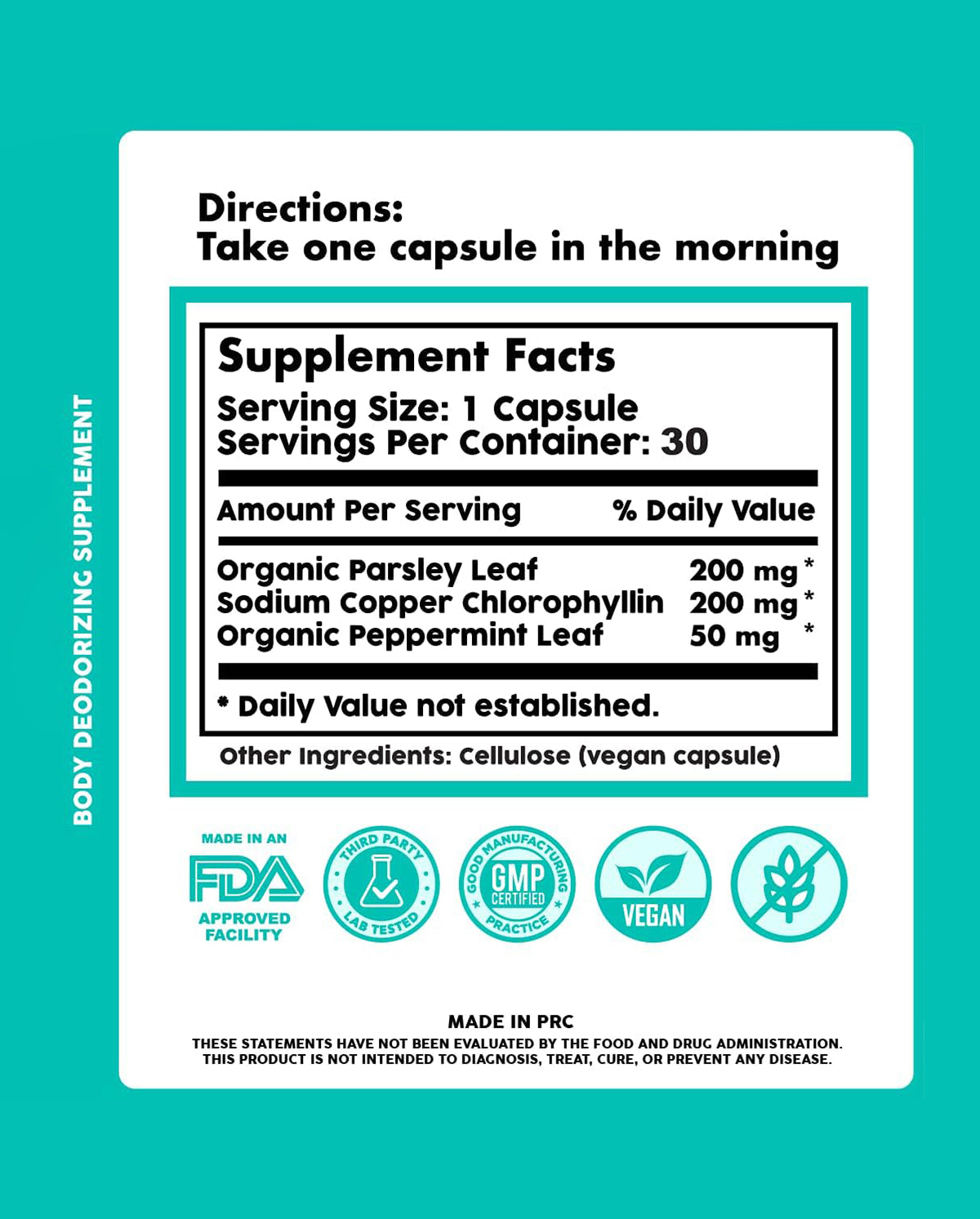 Internal Deodorant Supplement – Full Body Deodorizer
