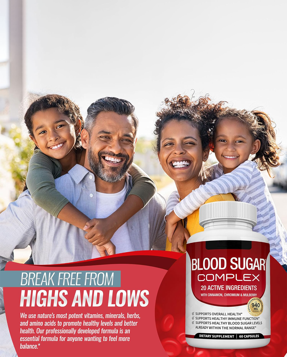 Blood Sugar Complex Supplement – Cinnamon, Chromium & Bitter Melon