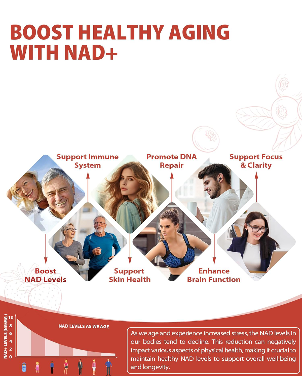 1000mg NAD+ Liquid Supplement with Nicotinamide Riboside, Resveratrol & PQQ