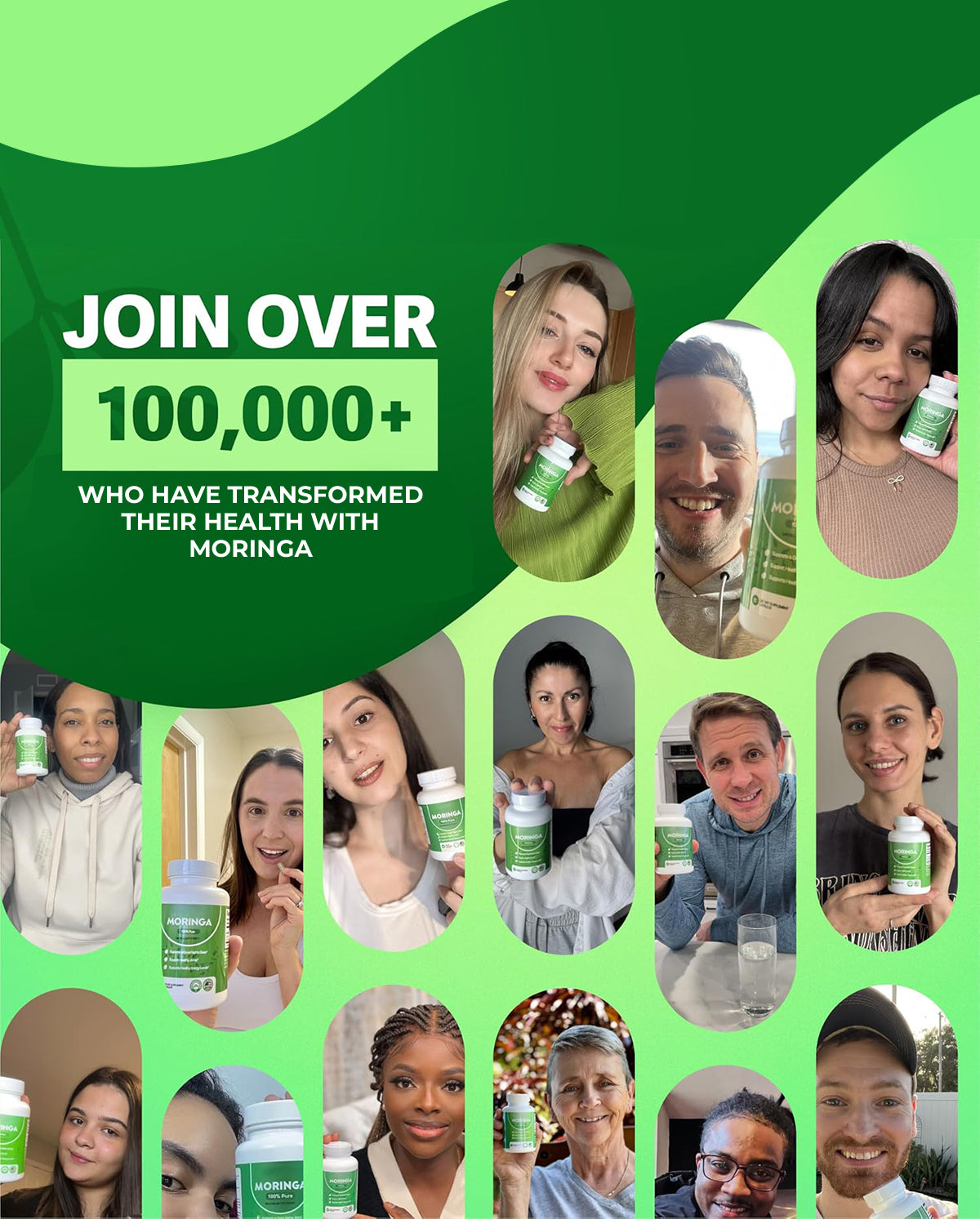 Moringa Capsules – Pure Moringa Powder for Energy, Skin, Immune & Gut Support