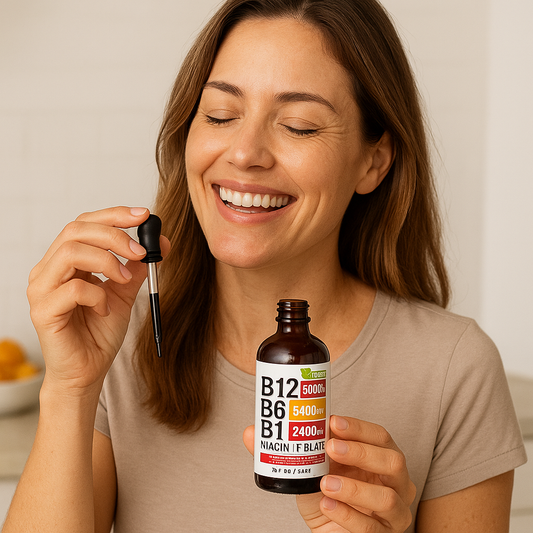 Boost Your Energy with Vitamin B12, B6 & B1 Drops – Raspberry Flavor Liquid Supplement