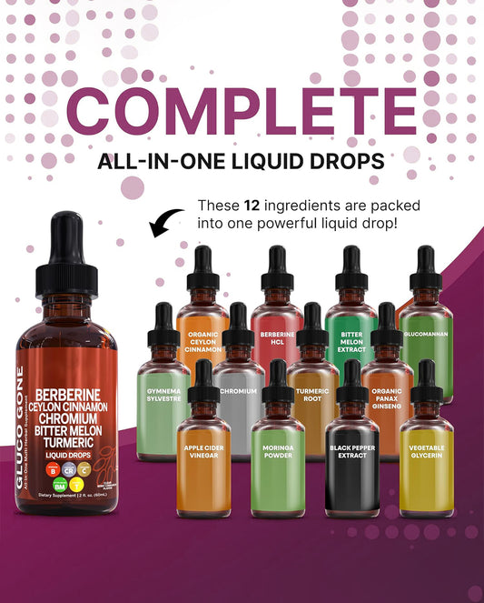 Clean Nutra Berberine with Ceylon Cinnamon Supplement Liquid Drops – GLP-1 & Metabolic Support