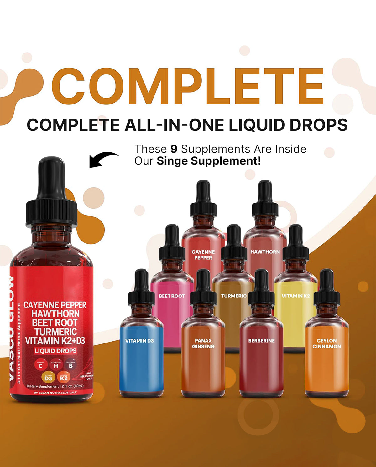 Clean Nutra Cayenne Pepper Drops – Vascu Glow Liquid Supplement for Circulation, Heart, and Daily Wellness