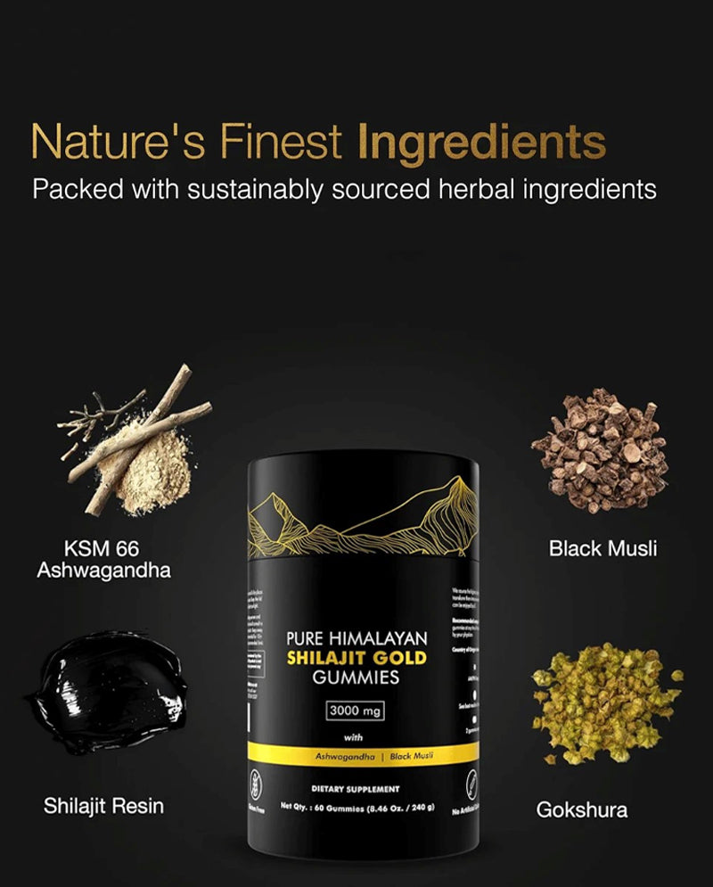 Herbal Gummies with Shilajit & Ashwagandha – Daily Vitality Support