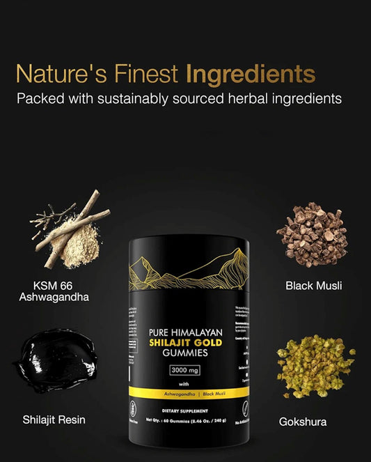 Herbal Gummies with Shilajit & Ashwagandha – Daily Vitality Support