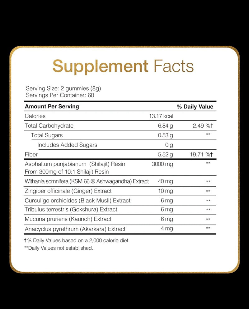 Herbal Gummies with Shilajit & Ashwagandha – Daily Vitality Support