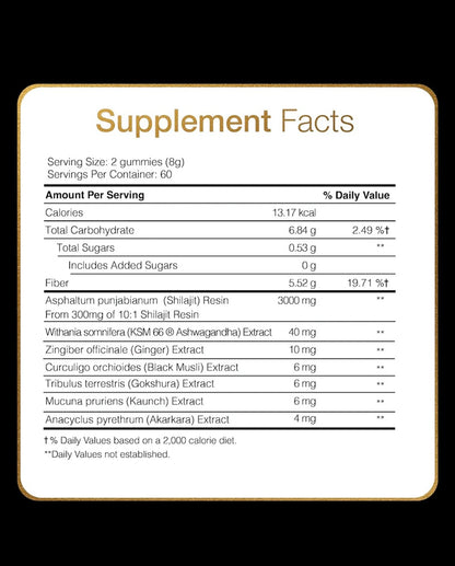 Herbal Gummies with Shilajit & Ashwagandha – Daily Vitality Support