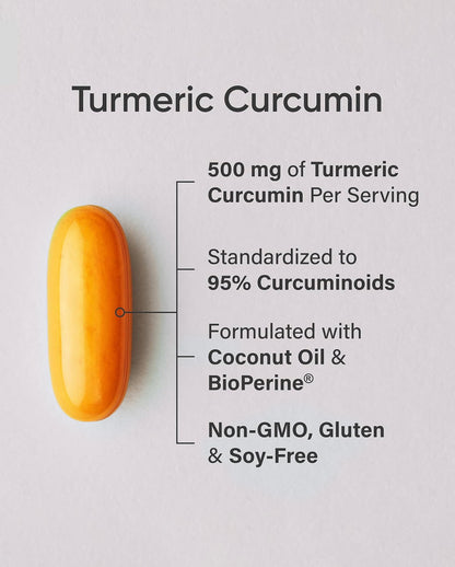 Turmeric Curcumin 500mg with Black Pepper & Organic Coconut Oil – Daily Wellness Support