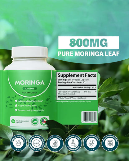 Moringa Capsules – Pure Moringa Leaf Powder for Daily Wellness & Vitality