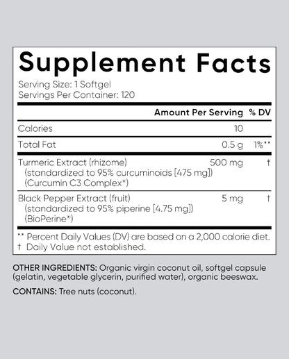 Turmeric Curcumin 500mg with Black Pepper & Organic Coconut Oil – Enhanced Absorption Formula
