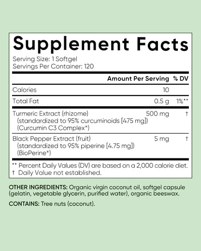 Turmeric Curcumin 500mg with Black Pepper & Organic Coconut Oil – Daily Wellness Support