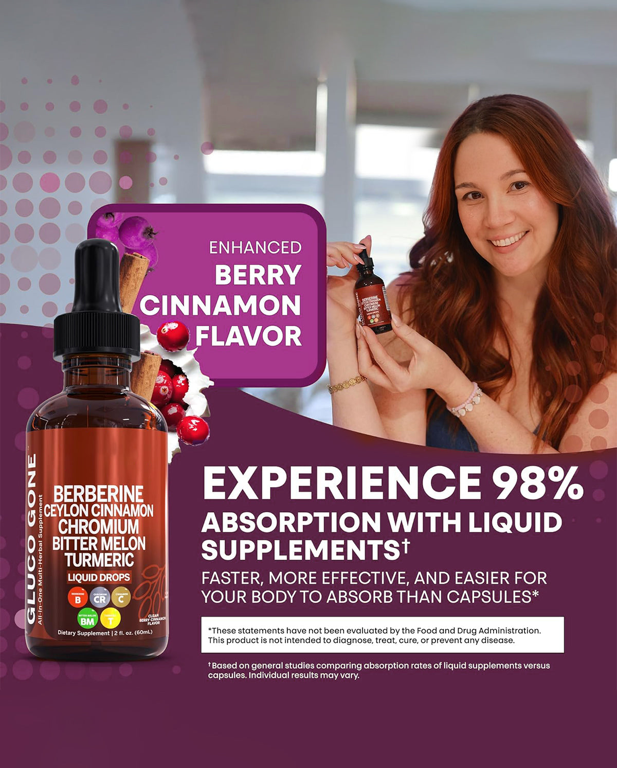Clean Nutra Berberine with Ceylon Cinnamon Supplement Liquid Drops – GLP-1 & Metabolic Support