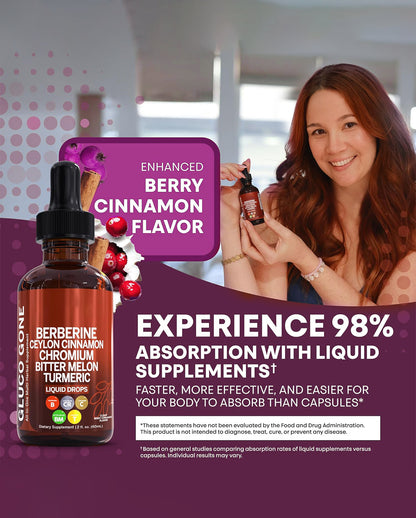 Clean Nutra Berberine with Ceylon Cinnamon Supplement Liquid Drops – GLP-1 & Metabolic Support