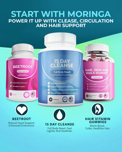 Moringa Capsules – Pure Moringa Leaf Powder for Daily Wellness & Vitality